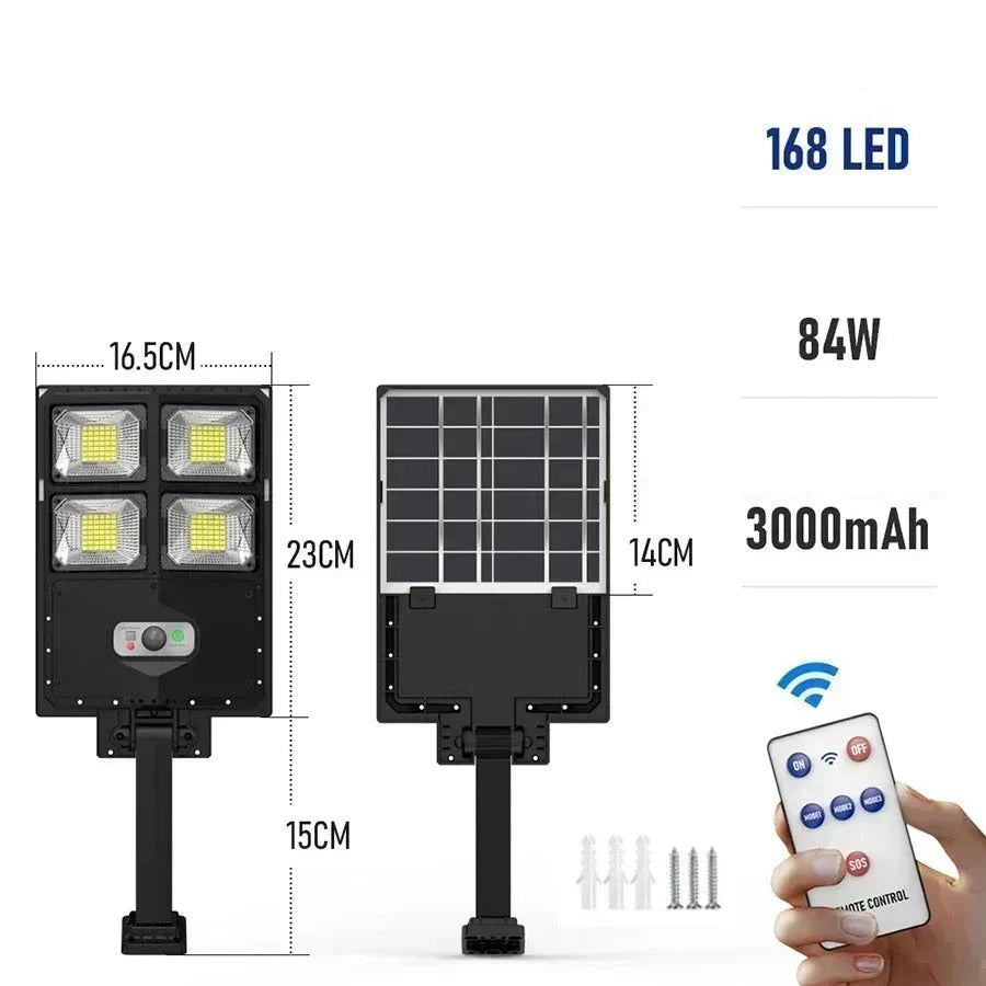 Luminária LED com Placa Solar - Parede ou Poste - e-CyberShop