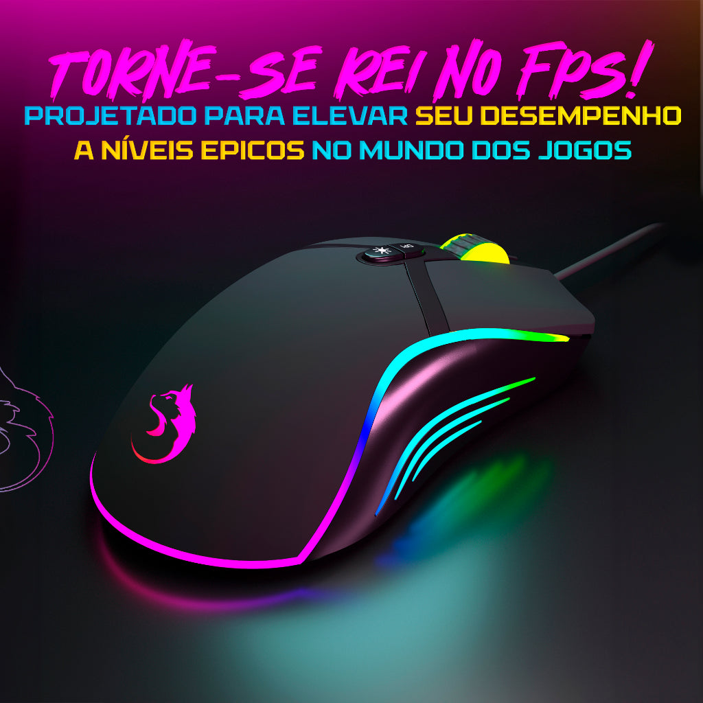 Mouse Gamer Ozzix - 8000DPI - e-CyberShop