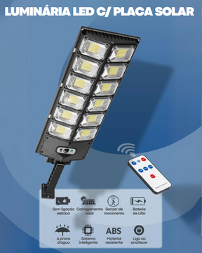 Luminária LED com Placa Solar - Parede ou Poste - e-CyberShop